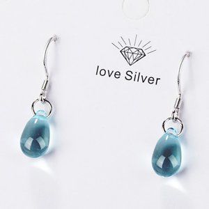 NEW 925 Sterling Silver Crystal Waterdrop Earrings